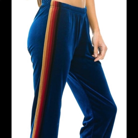 Aviator Nation Pants - Aviator Nation M blue velvet velour classic pant